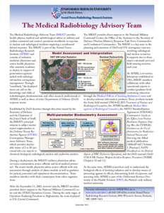 UNIFORMED SERVICES UNIVERSITY of the Health Sciences Armed Forces Radiobiology Research Institute  The Medical Radiobiology Advisory Team