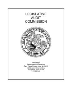 LEGISLATIVE AUDIT COMMISSION Review of Department of Revenue