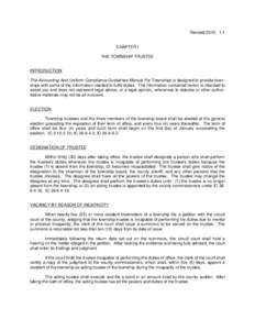 Revised[removed]CHAPTER I THE TOWNSHIP TRUSTEE  INTRODUCTION