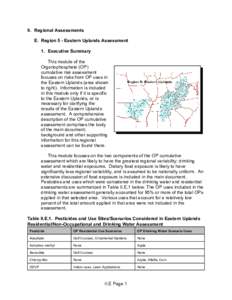 US EPA - Preliminary OP Cumulative Risk Assessments, Region 5 - Eastern Uplands Assessment