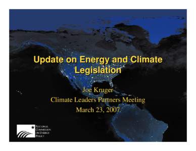 Update on Energy and Climate Legislation