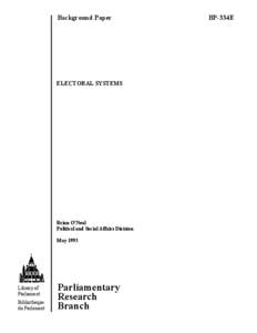 Background Paper  ELECTORAL SYSTEMS