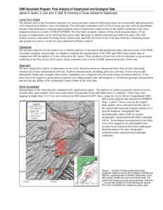 ONR Geoclutter Program: Final Analysis of Geophysical and Geological Data James A. Austin, Jr. and John A. Goff University of Texas Institute for Geophysics Long-Term Goals The primary goal of the Geoclutter program is t