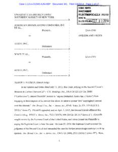 Case 1:12-cv[removed]AJN-HBP Document 341 Filed[removed]Page 1 of 17  UNITED STATES DISTRICT COURT SOUTHERN DISTRICT OF NEW YORK  ----------------------------------------------------------------------)(