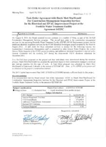 April 10, 2013 Board agenda item: Task Order Agreement with Hatch Mott MacDonald