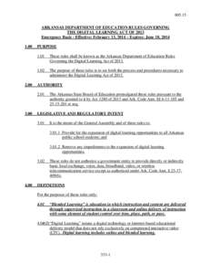 Alternative education / Blended learning / E-learning / Charter School / Information and communication technologies in education / Arkansas Department of Education Distance Learning Center / Apex Learning / Education / Pedagogy / Educational technology