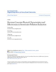 Pervious Concrete Physical Characteristics and Effectiveness in Stormwater Pollution Reduction