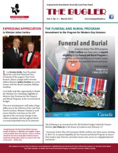 A Quarterly Newsletter from the Last Post Fund  THE BUGLER Vol. 5, No. 2 — March[removed]www.lastpostfund.ca
