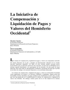 La Iniciativa de Compensación y Liquidación de Pagos y Valores del Hemisferio 1 Occidental