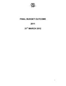 FINAL BUDGET OUTCOME 2011 31st MARCH
