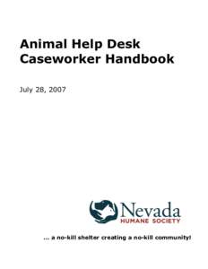 Animal Help Desk - Caseworker Handbook