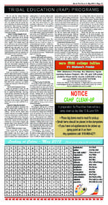 Sac & Fox News v May 2012 v Page 13  T R I B A L E D U C AT I O N ( R A P ) P R O G R A M S The Sac and Fox Nation Education Department would like to make all tribal members aware of the programs we offer.