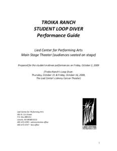   TROIKA RANCH  STUDENT LOOP DIVER   Performance Guide     