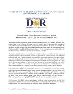 State of Rhode Island Revenue Brief