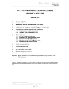 Microsoft WordAssessment Regulations Diploma Courses - September 2010