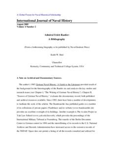 A Global Forum for Naval Historical Scholarship  International Journal of Naval History August 2005 Volume 4 Number 2