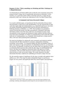 Response To Post, “Thirty-somethings are Shrinking and Other Challenges for U-Shaped Inferences” Uri Simonsohn & Leif Nelson (S&N) point out that the most commonly used test for testing inverted U-shapes may be inapp