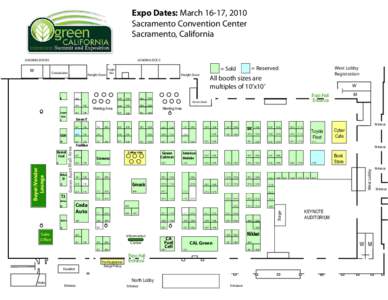 Expo Dates: March 16-17, 2010 Sacramento Convention Center Sacramento, California LOADING DOCKS  Concession