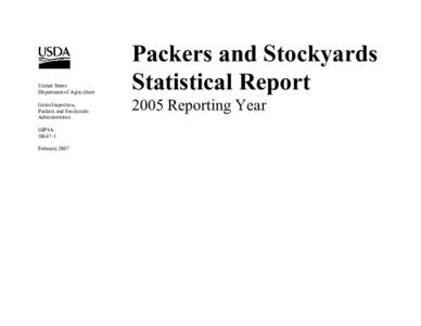 United States Department of Agriculture Grain Inspection, Packers and Stockyards Administration GIPSA