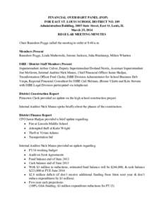 East St. Louis School District 189 Financial Oversight Panel meeting minutes - March 25, 2014