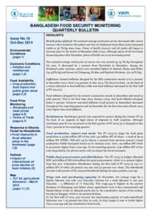 Bangladesh[removed]food security monitoring  qUARTERLY bulletin