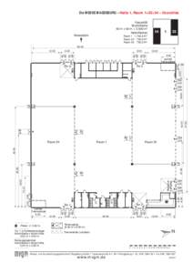 Die MESSE MAGDEBURG – Halle 1, Raum 1+32+54 – Grundriss Kapazität Bruttofläche 60 m x 60 m = 3.600 m2 Nettoflächen Raum[removed],4 m2