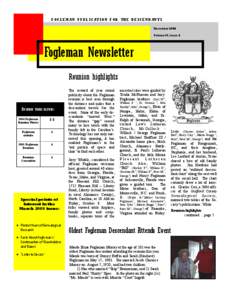 FOGLEMAN PUBLICATION FOR THE DESCENDANTS December 2004 Volume IV, Issue 2