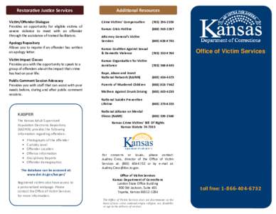 Vic / Kansas Department of Corrections / Kansas / Geography of the United States / United States / Topeka /  Kansas / Informa / KDOC