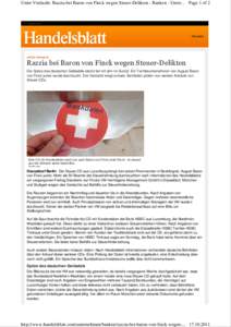 Unter Verdacht: Razzia bei Baron von Finck wegen Steuer-Delikten - Banken - Unter... Page 1 ofOktober 2011 » Drucken