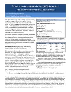 School Improvement Grant (SIG) Practice: Job-Embedded Professional Development—Crim Open Campus High School; Atlanta Public Schools; Atlanta, Georgia