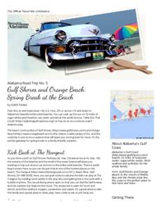 The Oﬃcial Travel Site of Alabama  Alabama Road Trip No. 5 Gulf Sh es and Orange Beach: Spring Break at e Beach