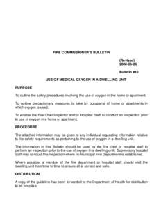 FIRE COMMISSIONER’S BULLETIN