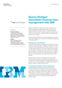 IBM Software Business Analytics Financial Markets  Boerse Stuttgart