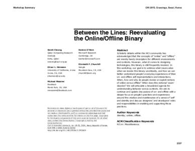 Between the Lines: Reevaluating the Online/Offline Binary