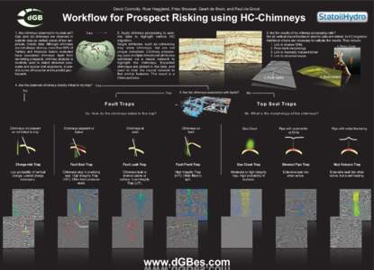 David Connolly, Roar Heggland, Friso Brouwer, Geert de Bruin, and Paul de Groot  Workflow for Prospect Risking using HC-Chimneys 1. Are chimneys observed in my data set? Gas (and oil) chimneys are observed in seismic dat