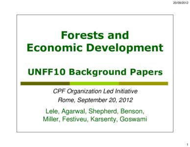[removed]Forests and Economic Development UNFF10 Background Papers CPF Organization Led Initiative