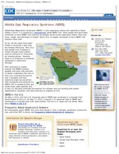 CDC - Coronavirus - Middle East Respiratory Syndrome - MERS-CoV