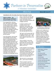 Partners in Preservation A Volunteer Newsletter Alberta Parks  Winter 2008: Issue #17