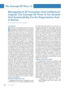 The Concept Of Three Ts Management Of Innovation And Intellectual Capital: The Concept Of Three Ts For Growth And Sustainability For An Organization And A Nation By M. Rashid Khan and Paul Germeraad