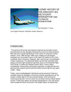 A Brief History of the Convair F-106 Delta Dart