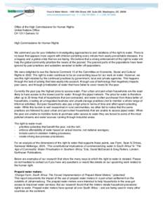 Office of the High Commissioner for Human Rights United Nations Office CH 1211 Geneva 10 High Commissioner for Human Rights