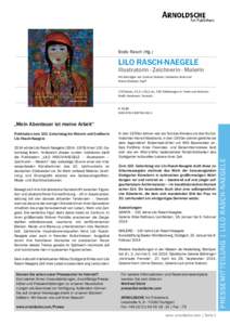 Bodo Rasch (Hg.)  LILO RASCH-NAEGELE Illustratorin · Zeichnerin · Malerin Mit Beiträgen von Corinna Steimel, Katharina Stolz und
