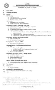 AGENDA ROCKINGHAM COUNTY COMMISSIONERS Commissioners Conference Room - Brentwood, New Hampshire September 30, 2014 – 3:30 p.m.