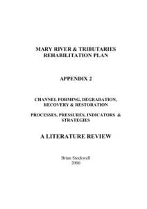 Mary River and Tributaries Rehabilitation Plan