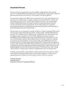 Association of Independent Technological Universities / Massachusetts Institute of Technology / Academia / New England Association of Schools and Colleges / Claude R. Canizares / Lincoln Laboratory / Provost / Education / Association of American Universities / Knowledge