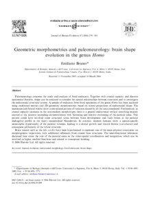 Journal of Human Evolution[removed]279e303  Geometric morphometrics and paleoneurology: brain shape