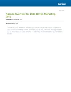 Agenda Overview for Data-Driven Marketing, 2015