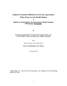 Bilateral air transport agreement / Airline / International Air Transport Association / Economy of Canada / United Airlines / Bilateralism / Flag carrier / Aviation law / Aviation / Transport / Open skies