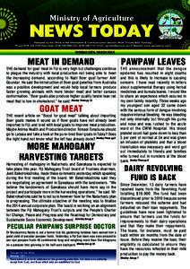 MONDAY 10TH, MARCH[removed]MEAT IN DEMAND THE demand for goat meat in Fiji is very high but challenges continue to plague the industry with local production not being able to meet