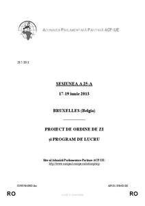 ADUNAREA PARLAMENTARĂ PARITARĂ ACP-UE[removed]SESIUNEA A 25-A[removed]iunie 2013